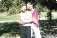 Karen and her teacher at the Mette